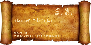 Stumpf Márta névjegykártya