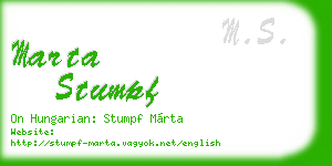 marta stumpf business card